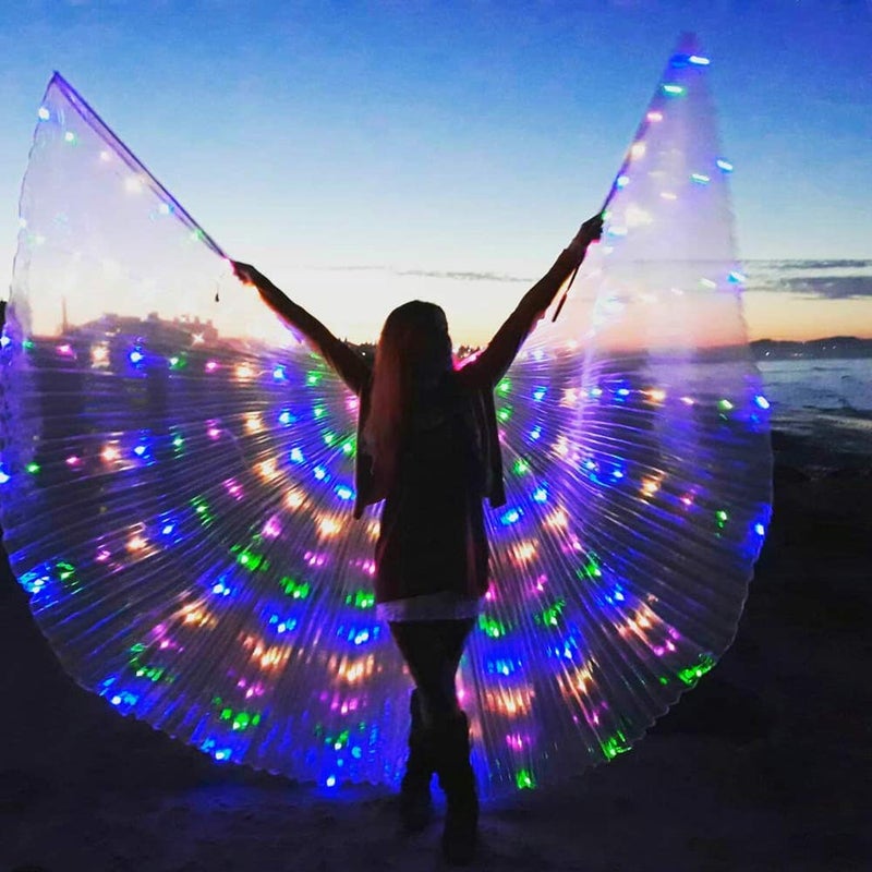 SHINYOU LED Isis Wings Glow Light Up Belly Dance Wing For Carnival Music Rave Halloween Party(Multicolor) - Image 5